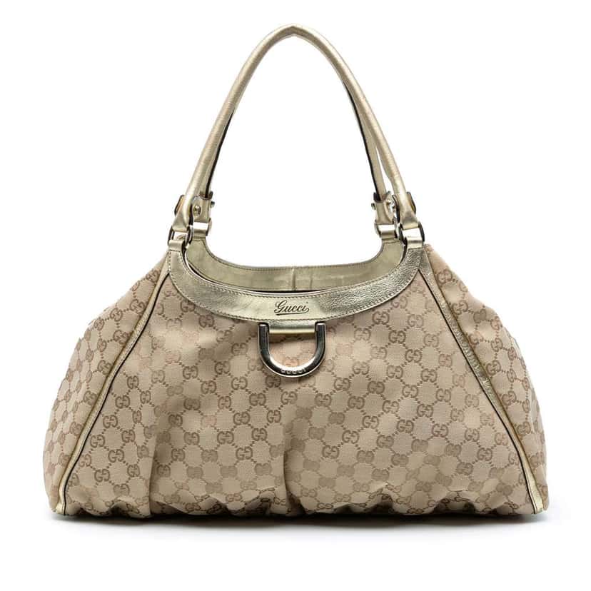 Gucci GG Canvas Abbey D Ring Shoulder Bag Brown Canvas Good condition - Front View