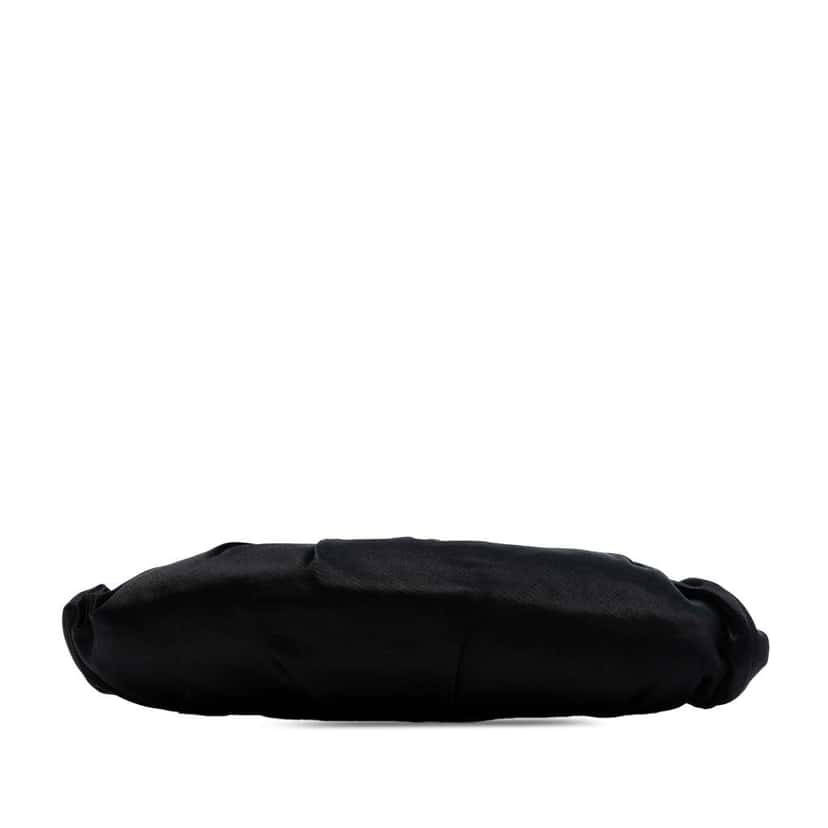 Chanel CC Pleated Satin Frame Evening Clutch Black Satin Good condition - Inside View