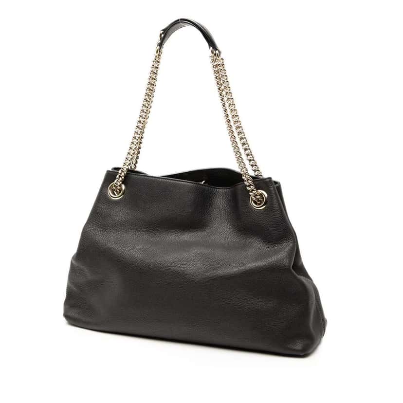 Gucci Medium Leather Soho Chain Tote Black Leather Good condition - Back View