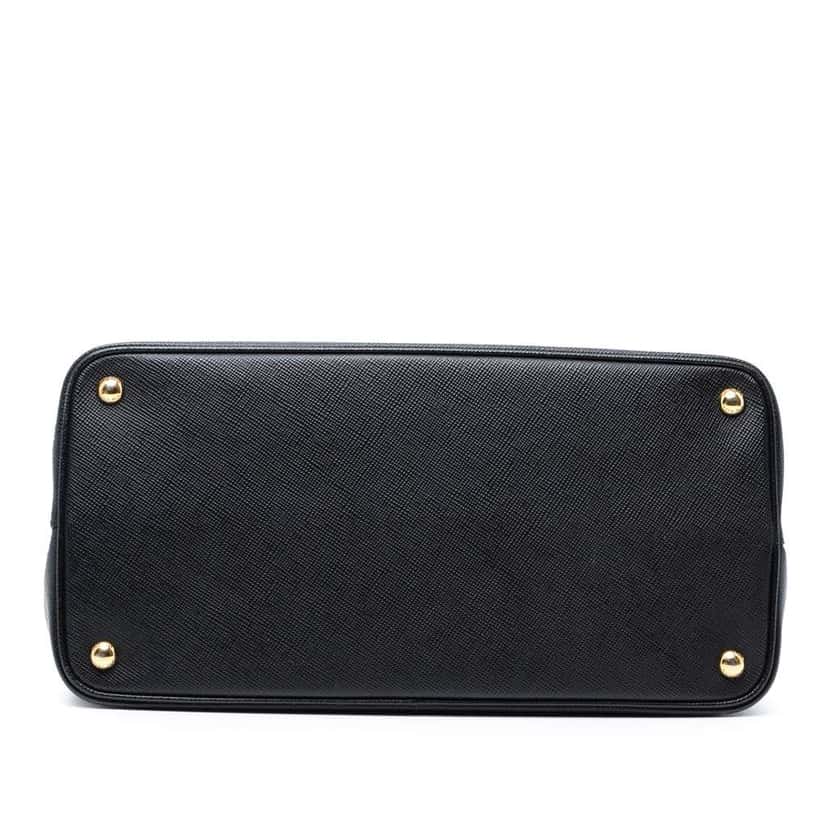 Prada Large Saffiano Cuir Double Satchel Black Leather Good condition - Inside View