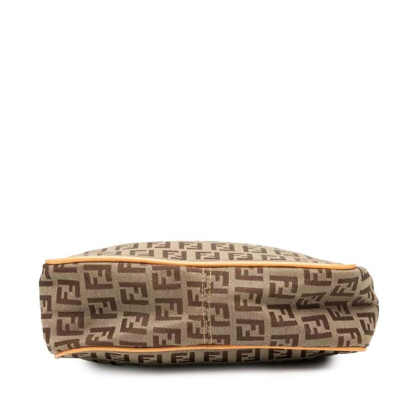 Fendi Zucchino Canvas Shoulder Bag Brown Canvas Good condition - Inside View