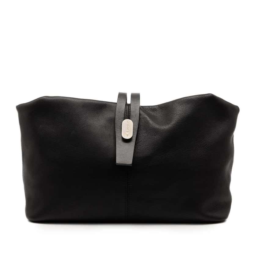 Loewe Nappa Clutch Black Leather Good condition - Front View