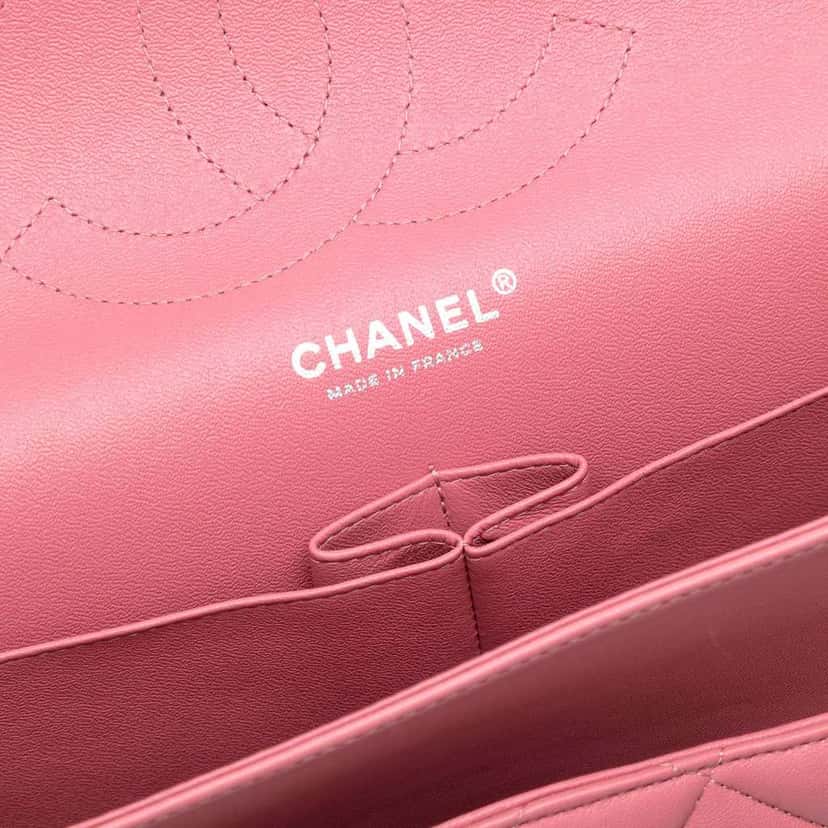 Chanel Jumbo Classic Lambskin Double Flap Pink Leather Good condition - Box View