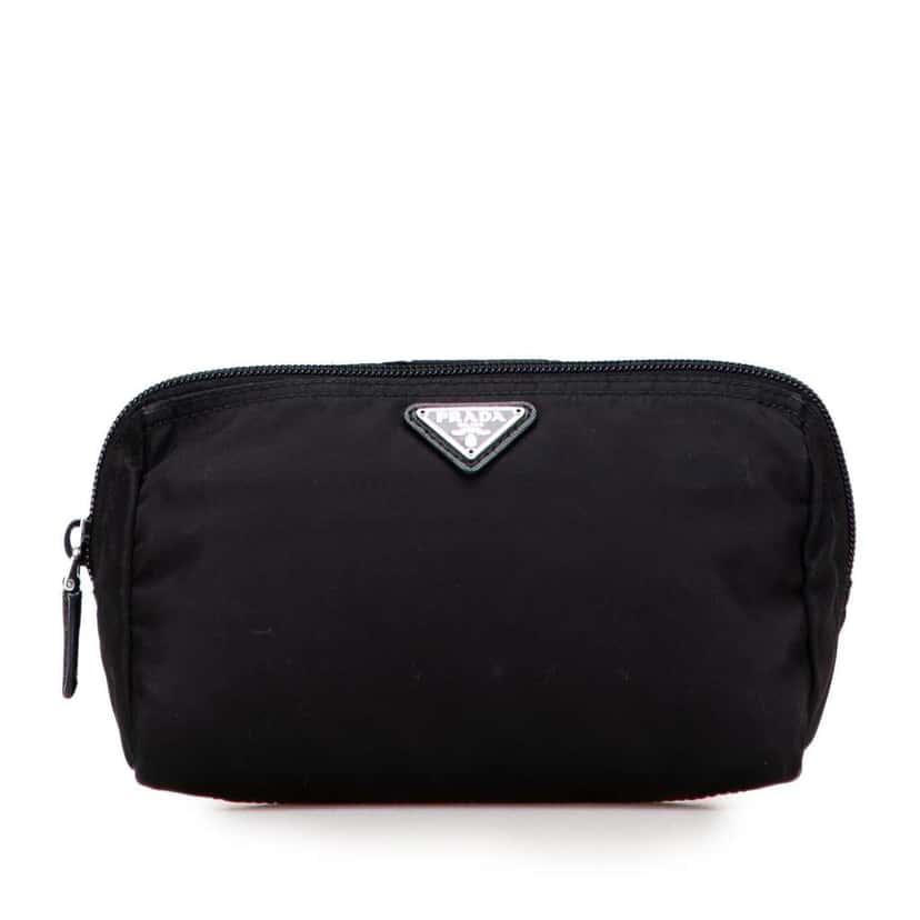 Prada Tessuto Cosmetic Pouch Black Good condition - Front View