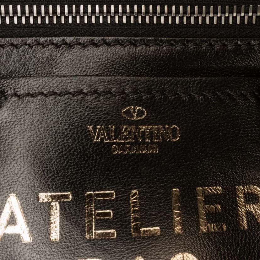 Valentino Small Nappa Atelier 04 Rouches Edition Hobo Black Leather Good condition - Box View