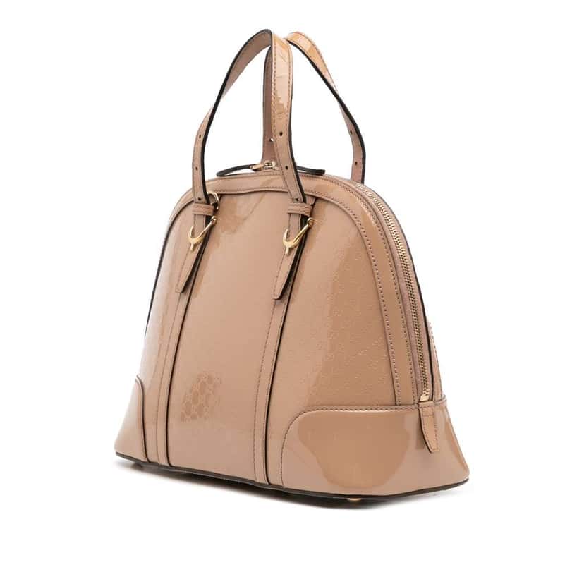 Gucci Small Microguccissima Patent Nice Satchel Brown Leather Good condition - Back View