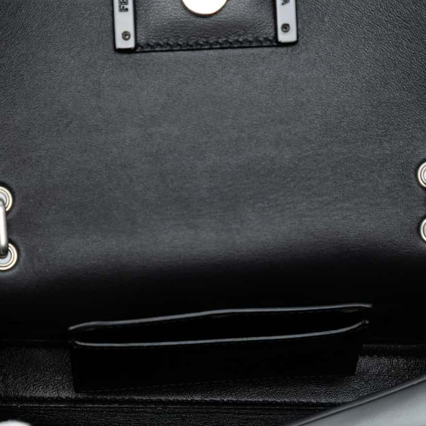 Fendi Calfskin and Patent Baguette Phone Pouch Satchel Black Leather Good condition - Model View