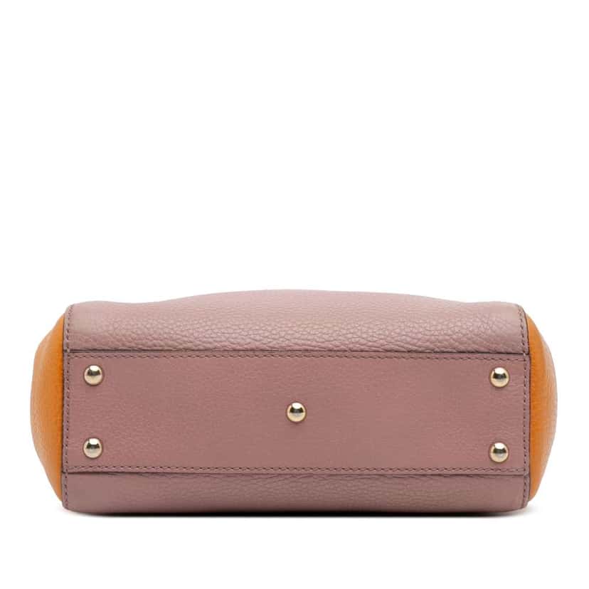 Gucci Mini Bicolor Calfskin Bamboo Shopper Satchel Pink Leather Good condition - Inside View
