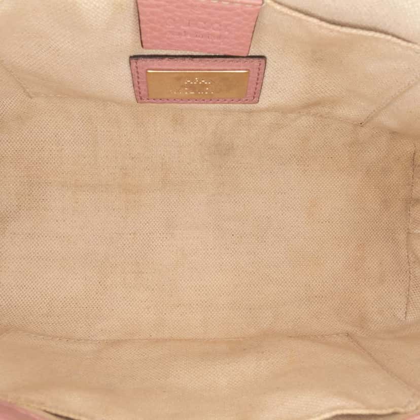 Gucci Mini Bicolor Calfskin Bamboo Shopper Satchel Pink Leather Good condition - Model View