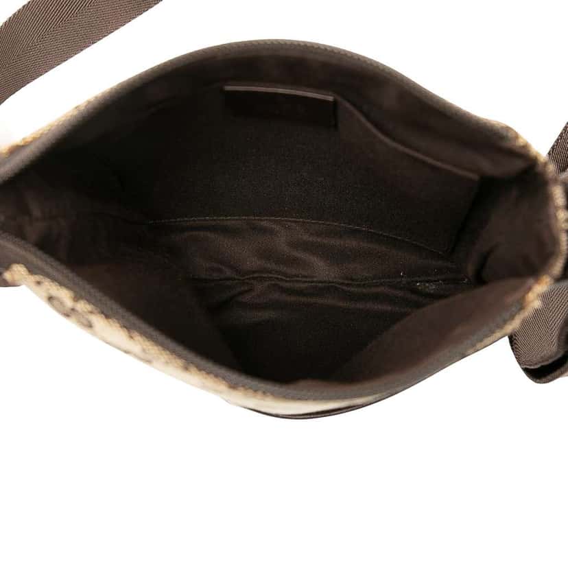 Gucci Small GG Canvas Perforated Crossbody Brown Canvas Good condition - Model View
