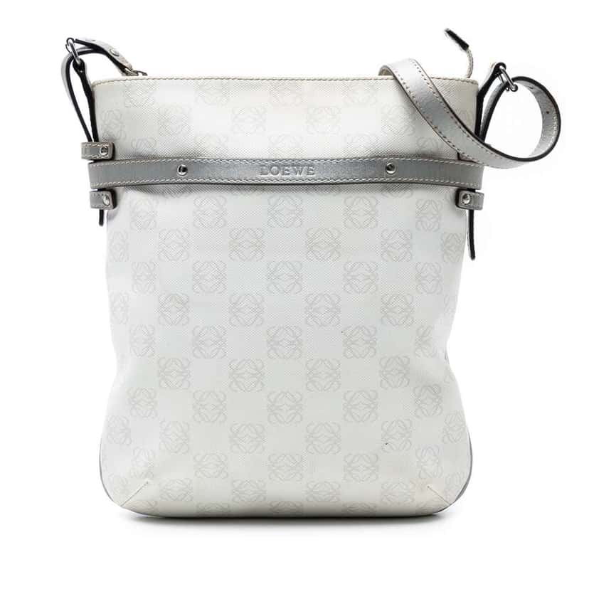 Loewe Anagram Coated Canvas Crossbody White Canvas Very good condition - Front View