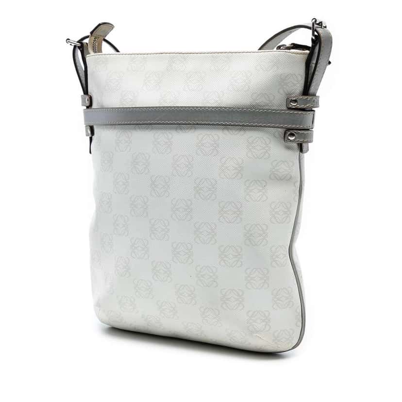 Loewe Anagram Coated Canvas Crossbody White Canvas Very good condition - Back View