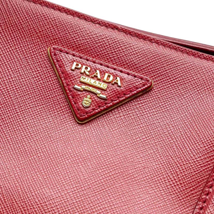 Prada Large Saffiano Lux Galleria Satchel Red Leather Good condition - Box View