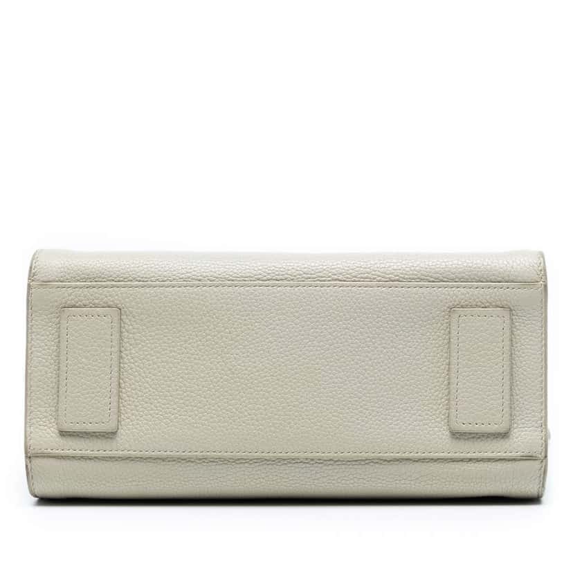 Saint Laurent Baby Grained Calfskin Sac de Jour Satchel White Leather Good condition - Inside View
