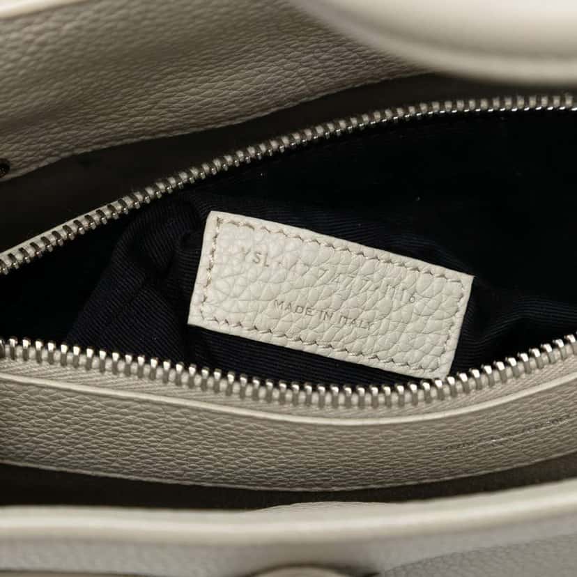 Saint Laurent Baby Grained Calfskin Sac de Jour Satchel White Leather Good condition - Box View