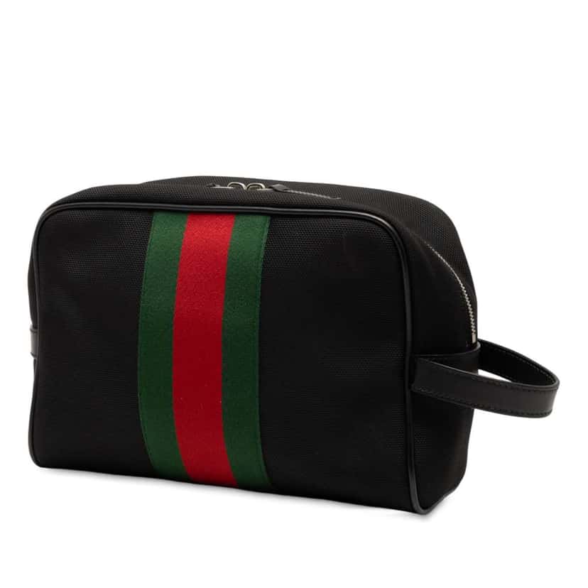 Gucci Techno Web Canvas Clutch Black Canvas Good condition - Back View