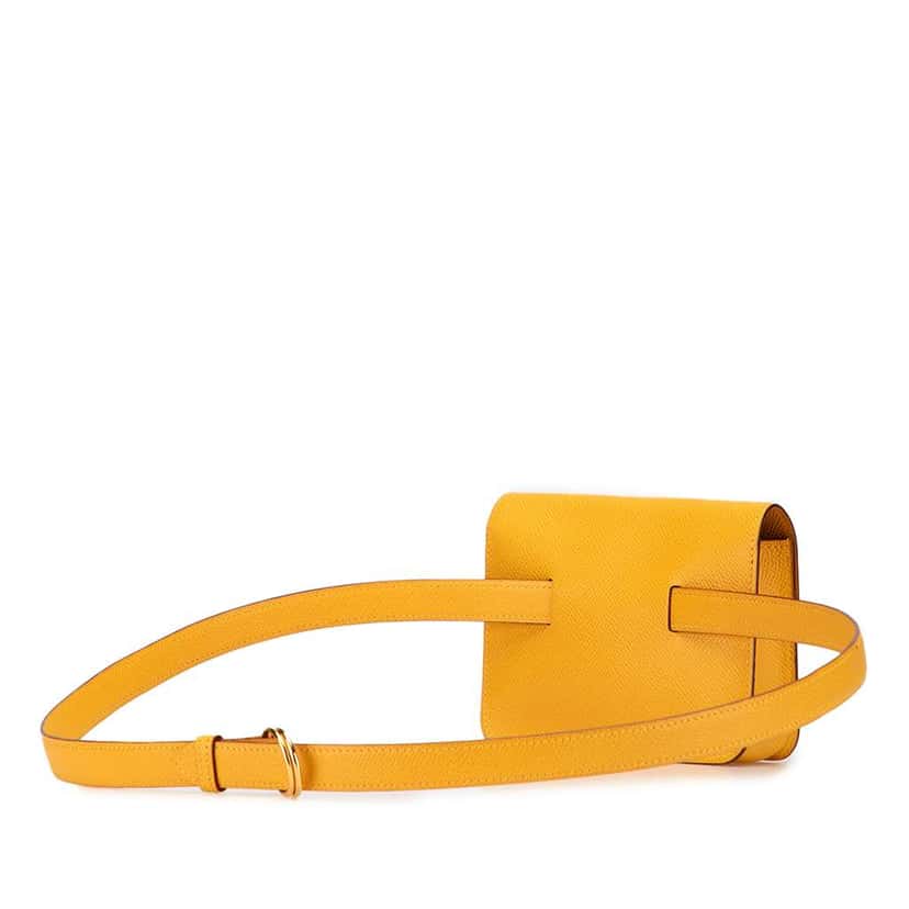 Hermès Courchevel Pochette Belt Bag Yellow Leather Good condition - Back View