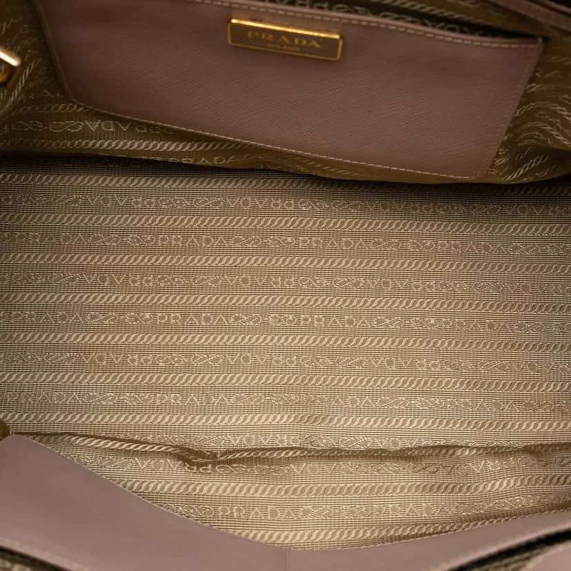 Prada Medium Saffiano Lux Galleria Double Zip Satchel Brown Leather Good condition - Model View