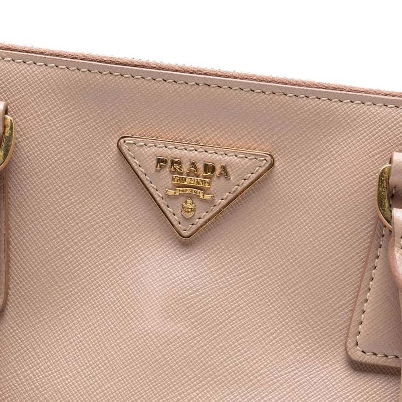 Prada Medium Saffiano Lux Galleria Double Zip Satchel Brown Leather Good condition - Box View