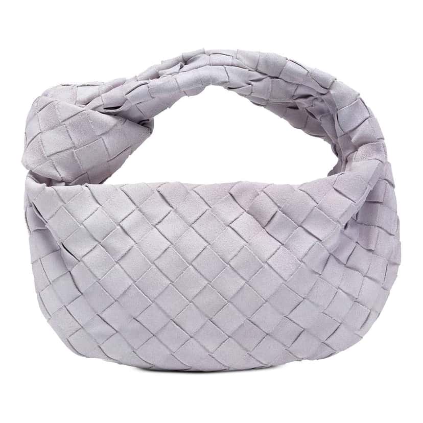Bottega Veneta Mini Suede Intrecciato Jodie Purple Leather Good condition - Front View