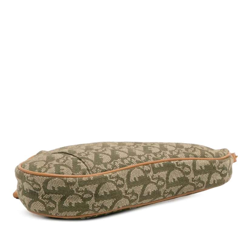 Dior Mini Diorissimo Canvas Saddle Pochette Green Canvas Good condition - Inside View