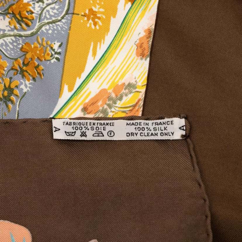 Hermès Tropiques de Paradis Silk Scarf Brown Silk Good condition - Box View