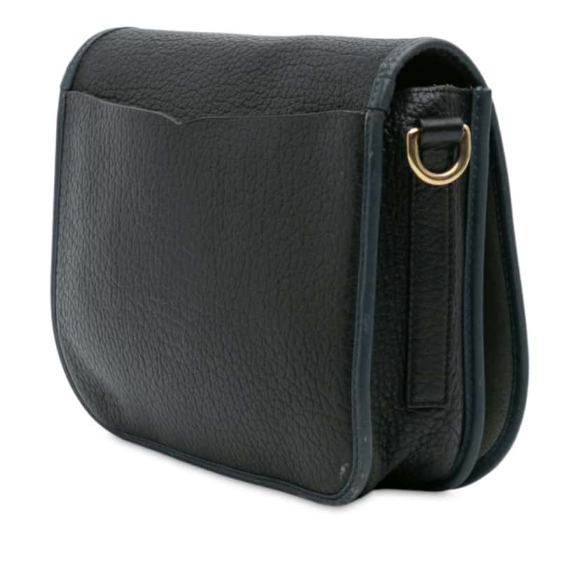 Loewe Pebbled Calfskin Anagram Ines Flap Crossbody Black Leather Good condition - Back View