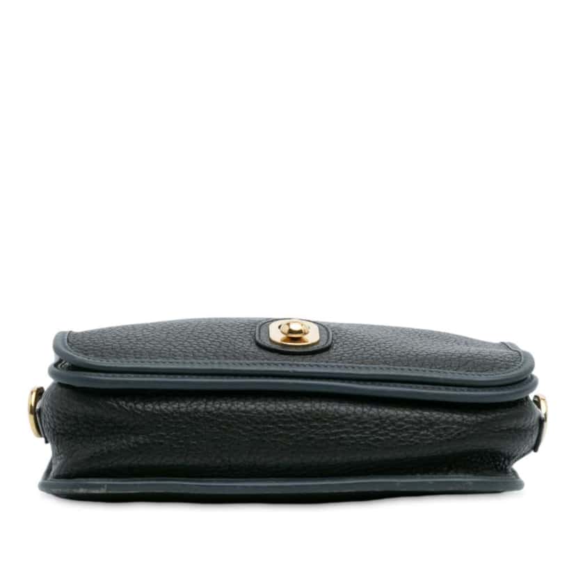 Loewe Pebbled Calfskin Anagram Ines Flap Crossbody Black Leather Good condition - Inside View