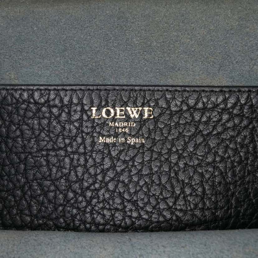 Loewe Pebbled Calfskin Anagram Ines Flap Crossbody Black Leather Good condition - Box View