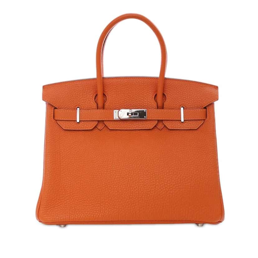 Hermès Togo Birkin Retourne 30 Orange Leather Good condition - Front View