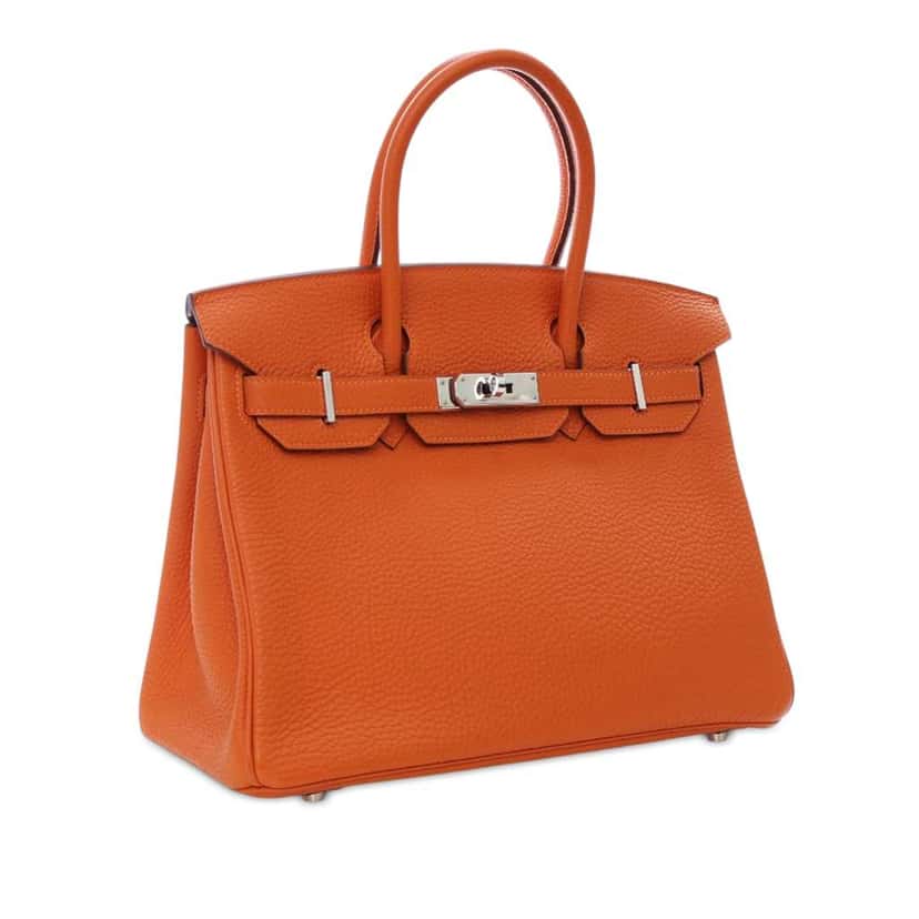 Hermès Togo Birkin Retourne 30 Orange Leather Good condition - Back View