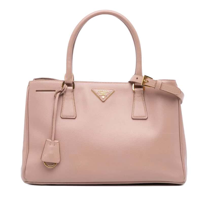 Prada Medium Saffiano Lux Galleria Satchel Brown Leather Good condition - Front View
