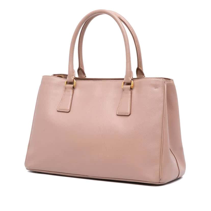 Prada Medium Saffiano Lux Galleria Satchel Brown Leather Good condition - Back View