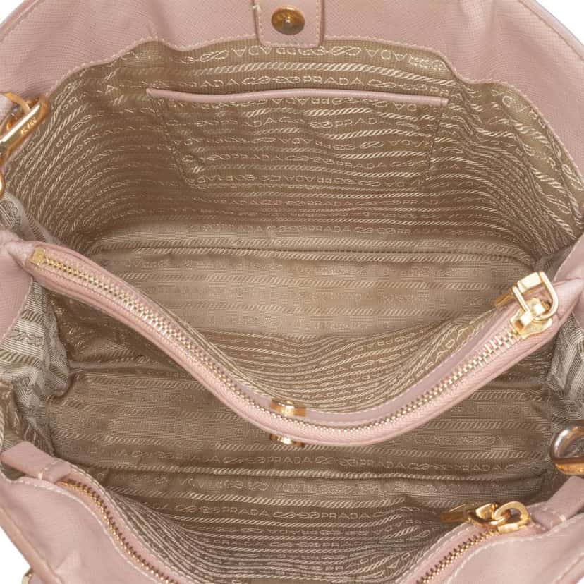 Prada Medium Saffiano Lux Galleria Satchel Brown Leather Good condition - Model View
