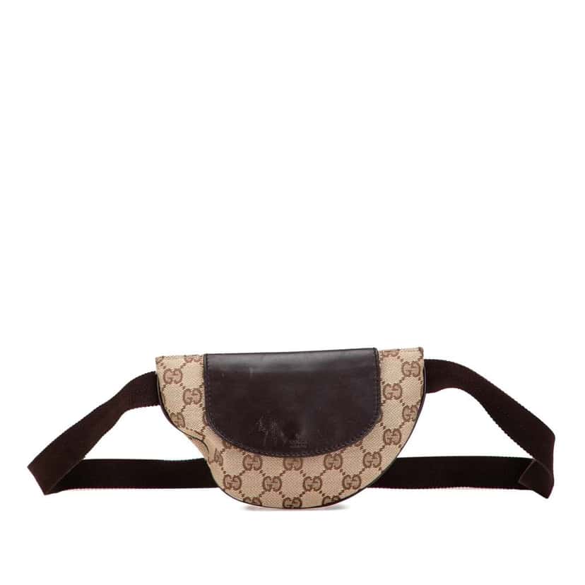 Gucci GG Canvas Belt Bag Brown Canvas Good condition - Front View