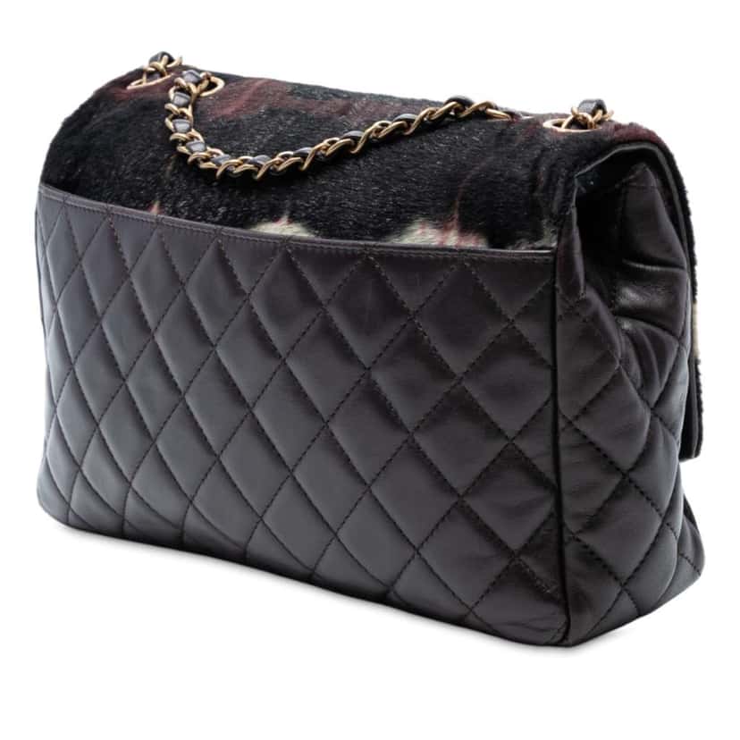 Chanel Paris Dallas Medium Pony Hair Flap Black Good condition - Back View