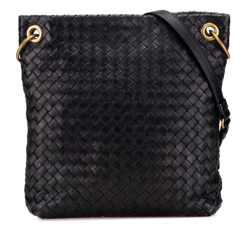 Bottega Veneta Nappa Intrecciato Crossbody Black Leather Good condition - Front View