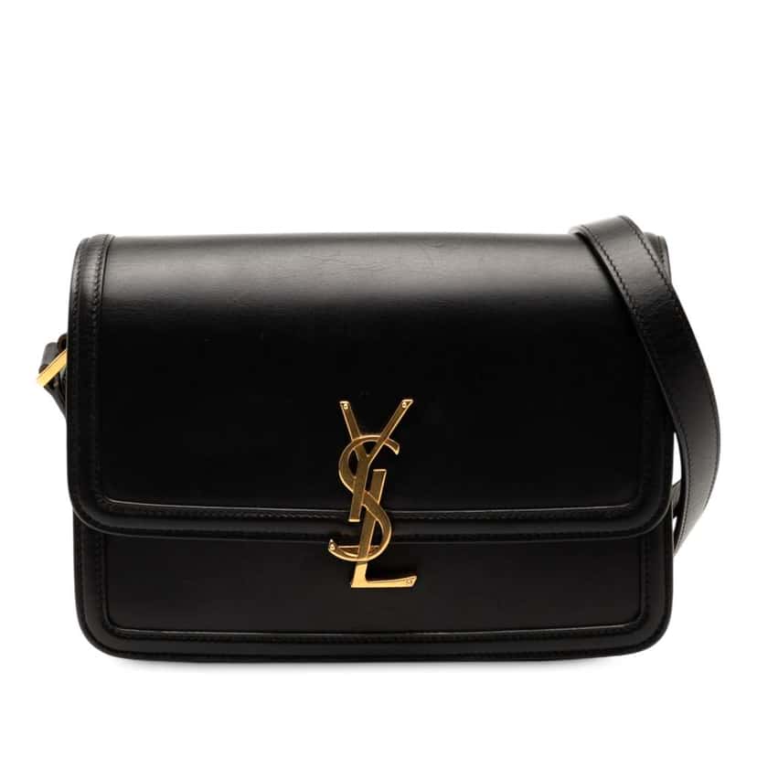 Saint Laurent Medium Calfskin Solferino Satchel In Box Black Leather Good condition - Front View
