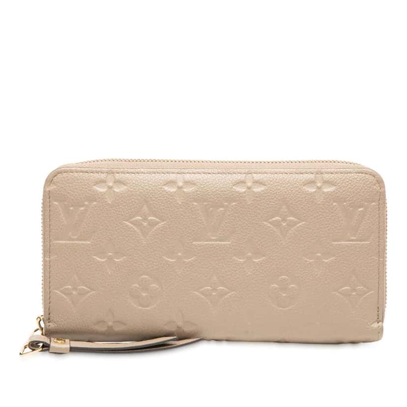 Louis Vuitton Monogram Empreinte Zippy Long Wallet Brown Leather Good condition - Front View