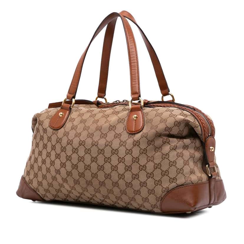 Gucci GG Canvas Brick Lane Satchel Brown Canvas Good condition - Back View