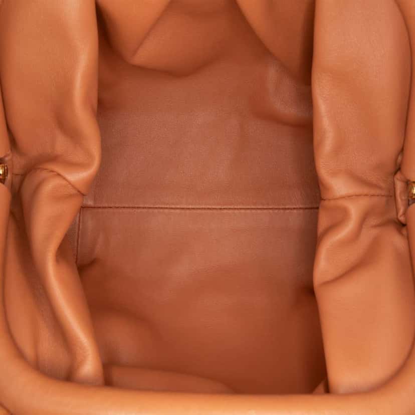 Bottega Veneta Lambskin The Mini Pouch Crossbody Brown Leather Good condition - Model View