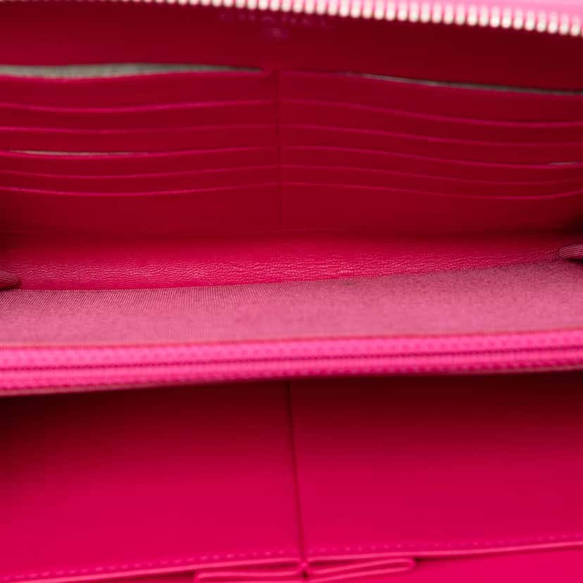 Chanel Large Quilted Lambskin Zip Around Organizer Clutch Pink Leather Good condition - Model View