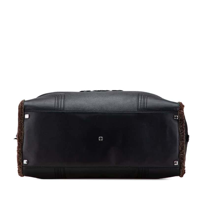 Loewe Shearling Trimmed Calfskin Amazona 44 Black Leather Good condition - Inside View