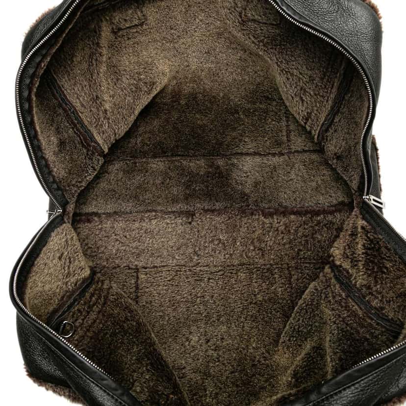 Loewe Shearling Trimmed Calfskin Amazona 44 Black Leather Good condition - Model View