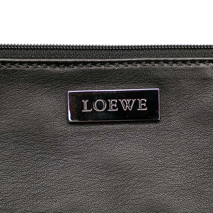 Loewe Shearling Trimmed Calfskin Amazona 44 Black Leather Good condition - Box View