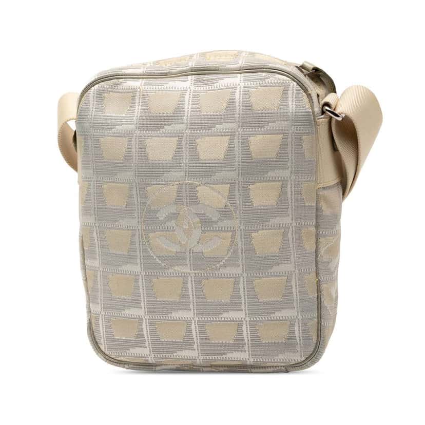 Chanel New Travel Line Nylon Crossbody Grey Good condition - Back View