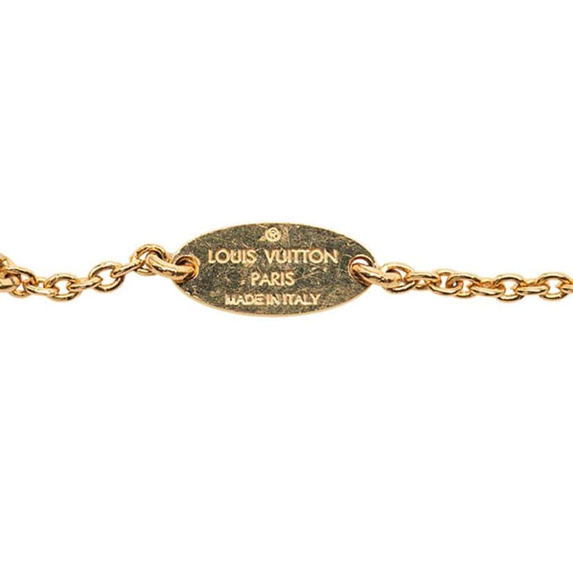 Louis Vuitton Gold Plated Essential V Necklace Gold Metal Good condition - Inside View
