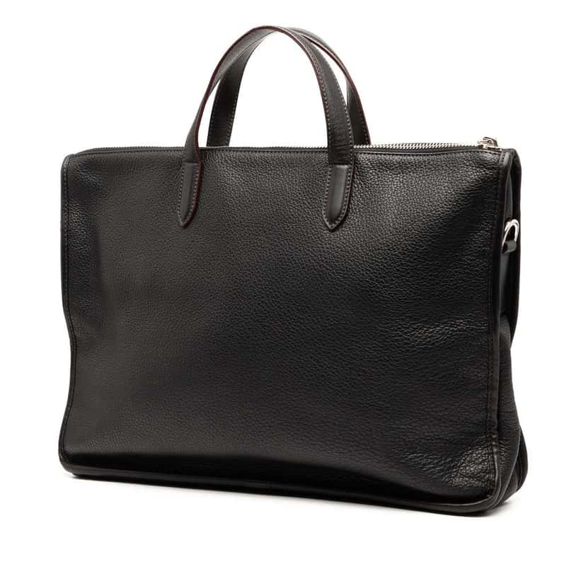 Loewe Leather Anagram Briefcase Black Leather Good condition - Back View