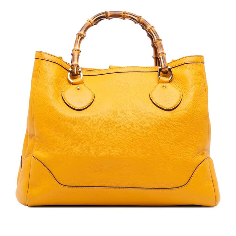Gucci Medium Leather Bamboo Diana Tote Yellow Leather Good condition - Front View