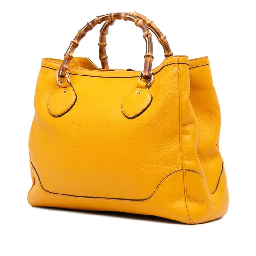 Gucci Medium Leather Bamboo Diana Tote Yellow Leather Good condition - Back View